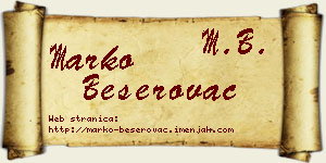 Marko Beserovac vizit kartica